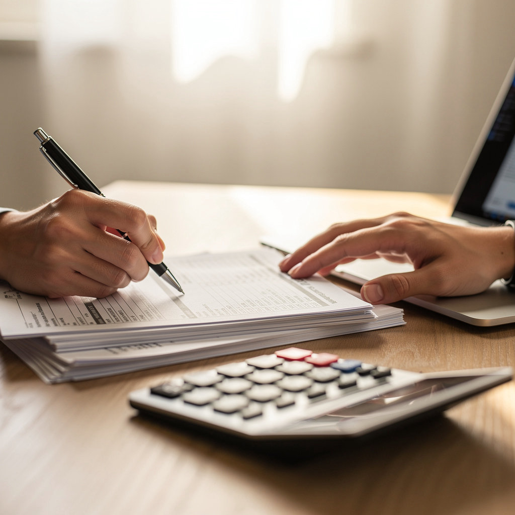 April Tax Services professional consultant reviewing tax documents with a client in San Diego